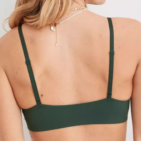 Aerie Smoothez Sheer Mesh V-Neck Triangle Bralette Yellow Small - Picture 11 of 11